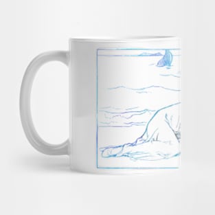 Despair And The Whale in Blue Mug